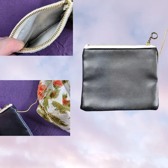 Vtg 60s Colorful White Red Yellow Blue Green Retro Tapestry Floral Hand Bag - Picture 8 of 8